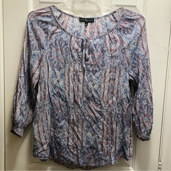 Fred David Tops - Fred David Womens M Multicolor‎ Paisley Blouse Pleated Shirt Boho